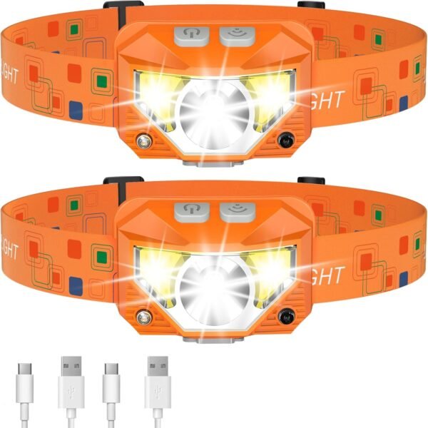 lhknl headlamp flashlight | ultra light bright led rechargeable headlight