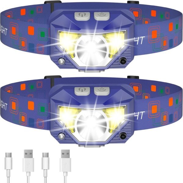 lhknl headlamp flashlight | ultra light bright led rechargeable headlight