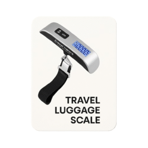 travel inspira luggage scale – portable digital hanging baggage scale for travel (110 lbs) – rubber paint finish – battery included